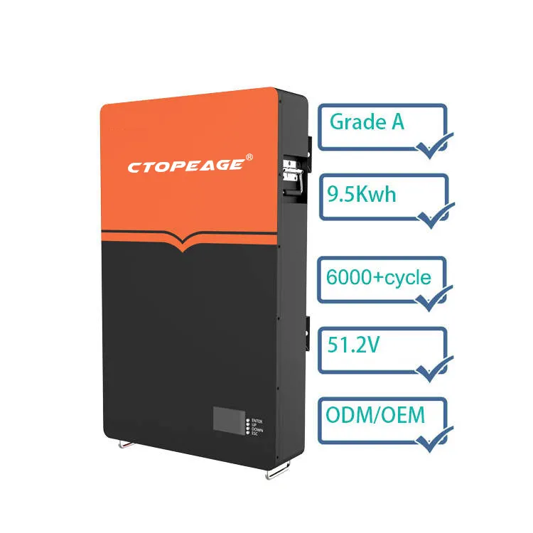 9.5 Kwh Zonne-Energie Thuis Energie Opslag Lifepo4 Batterij Hoge Capaciteit Lange Cyclus Levensduur Bms Systeem Zonne-Energie Opslag Batterij