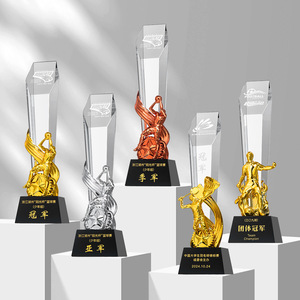 Crystal Resin Sports <b>Trophy</b> For Badminton Basketball Football Table Tennis Billiards Custom Made Commemorative Item Durable Gift - Product Image 4