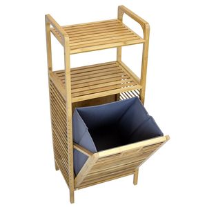 Tre Hiện Đại Tilt-out giặt <span class=keywords><strong>Hamper</strong></span> tủ 2 tầng giặt <span class=keywords><strong>Hamper</strong></span> với kệ giỏ và xử lý cho quần áo - Product Image 3