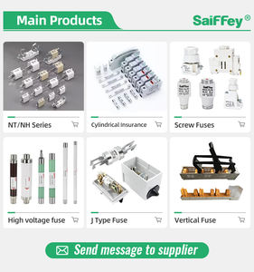 Saiffey RT16-0/NH série NH tube carré en céramique fusible lien couteau enfichable haut/bas rupture 100A pour basse tension métal OEM - Product Image 4