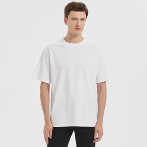 T-shirt d'été pour hommes avec logo personnalisé 260g Vêtements lavables en tissu tricoté 100% <span class=keywords><strong>coton</strong></span> - Product Image 1
