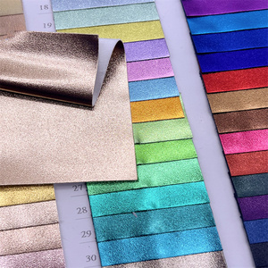 Conception de couleur métallique douce PU tissu réfléchissant artificiel Surface lisse métal cuir synthétique pour chaussures veste sac - Product Image 1