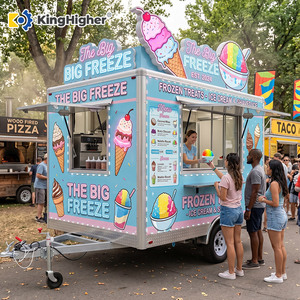 Food Truck Gelateria Completamente Attrezzato, Carretto Mobile Personalizzato per Catering, Rimorchio Unico per Concessioni Stradali, Gelati e Ghiaccio Tritato - Product Image 1