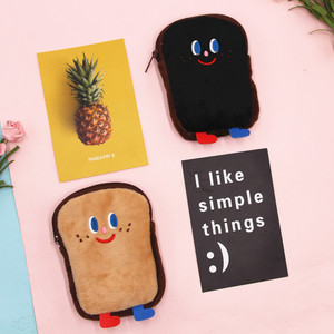 Food Plush Coin Purse <strong>Bread</strong> <strong>Wallet</strong> Mini Zipper Purse Toast Card Holder Plush Toys Earphone Storage - Product Image 4