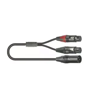 Black Pure Oxygn-Free Copper 3.5mm TRS Jack TO 2*Xlr Aux Connecting Wire Y Split Cable Jack Audio Cable