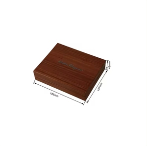 DS Handmade Walnut MDF Wood Hinged Organizer Box Gold Stamping Logo Rectangle Shape Wood Grain Storage <b>Crates</b> Craft Gift - Product Image 4