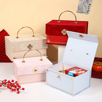 Boîtes rigides personnalisées de 1mm d'épaisseur boîte-cadeau de parfum en papier carton de luxe avec doublure en velours et éponge à pois poignée de cadeau de mariage