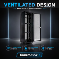 Armoire de serveur informatique intelligente insonorisée à quatre poteaux 18U 35 36U 1000 mm de profondeur pour centre de données