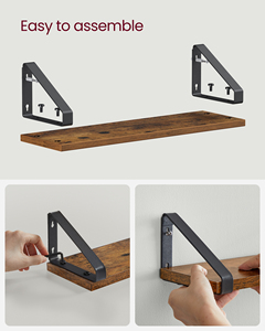 <span class=keywords><strong>VASAGLE</strong></span> <span class=keywords><strong>Étagère</strong></span>s murales flottantes en bois de style industriel, lot de 3, support de présentation stable pour salon, salle de bain, cuisine - Product Image 6