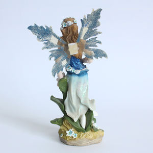 ของตกแต่งสวนกลางแจ้งบ้านแบบเป็นส่วนตัวรูปปั้นขนาดเล็กรูปปั้นนางฟ้าทำจากเรซิ่นสีเขียวแบบกำหนดเองใหม่ - Product Image 4