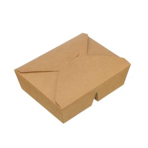 Caja de Comida para Llevar de Papel Kraft de 2 Compartimentos, Contenedor Desechable para Alimentos, Caja de Almuerzo de Papel Impresa Personalizada para Restaurante - Product Image 2