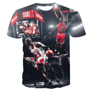 Les dieux du basket-ball américain T-shirt imprimé 3D complet Great the GOAT of basketball #23 T-shirt imprimé 3D