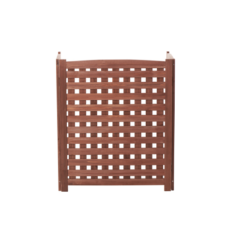 Cedar Privacy Fence 3 Panels Easy Installation Carbon Steel Frame 5mm Thickness Hidden Air Conditioning Garbage Fence Model FCJ