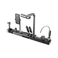 Robinet de cuisine moderne à poser sur le comptoir, mitigeur chaud/froid en acier inoxydable, évier rectangulaire multifonction avec affichage numérique et égouttoir