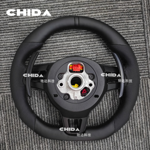 พวงมาลัยหนังแท้สีดำคุณภาพสูงแบบกำหนดเองสำหรับรถปอร์เช่ พานาเมร่า มาคันน์ คาเยนน์ 718 911 918 958 970 971 - Product Image 6