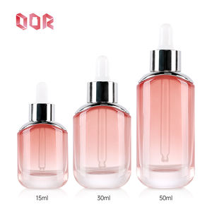 Botella de Vidrio Rosa con Gotero, Diseño Cilíndrico, para Aceites Esenciales, Suero, 15ml, 30ml, 50ml, Envases Cosméticos, Crema Facial para el Cuidado de la Piel - Product Image 1