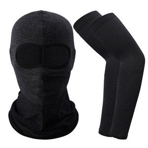 Sunscreen Face Mask And Arm Sleeves For Men Outdoor Cycling Ice Silk UV Protection Solid Color Adult Size 38 - Product Image 4