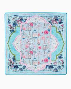Tapete de Lujo Moderno con Diseño Floral para Mesa de Mahjong, de Goma, Tamaño Estándar Americano, Impermeable, Plegable, Portátil, Superficie Silenciosa, Rosa y Azul - Product Image 5