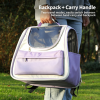 Sac à dos pour animaux de compagnie de luxe en tissu Oxford respirant grande capacité, sac de transport portable et tendance pour chat, idéal pour les voyages en extérieur