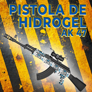 Pistolet à billes de gel automatique rechargeable Elegate JUG.G850 AK 47 avec lunette de visée et design tête de mort, en ABS, pour jeux en extérieur - Product Image 5