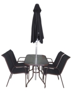 Ensembles de chaise et de table non pliables avec parasol