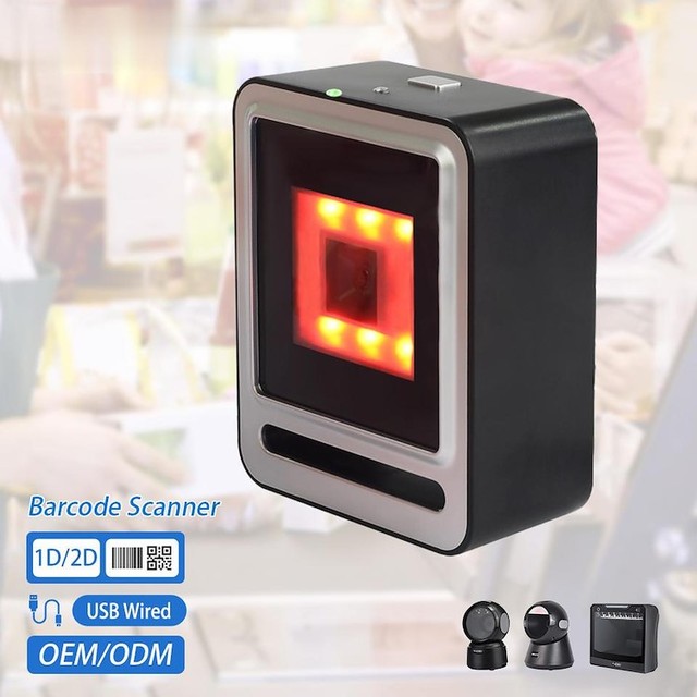 YHDAA 9200D USB/Wired BT 2.4G Desktop Barcode Scanner 1D QR 2D Omni Handsfree 500/s Scan Speed 1-Year Warranty Warehouse Stock