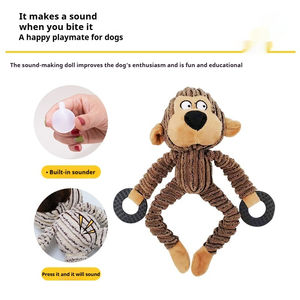 Sound and Bite-Resistant Straight Striped <b>Plush</b> Chew <b>Toys</b> for Dogs Straight Striped <b>Plush</b> Pet <b>Toys</b> - Product Image 2