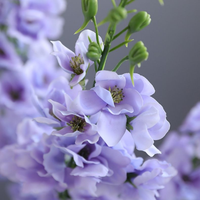 Delphinium artificiel en latex 3D de 88 cm, toucher réel, aspect humide, pour la décoration de hall d'hôtel de luxe et de mariage