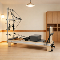 Equipo Comercial de Pilates Reformer, Cama Reformer con Núcleo de Madera, Máquina de Madera de Arce, Torre de Arce para Yoga y Bienestar