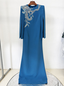 فستان سهرة فاخر مخصص A11606 مزين بالخرز والماس للنساء، فستان رسمي أنيق بأكمام طويلة لحفلات الزفاف والمناسبات - Product Image 2