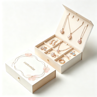 Boîte cadeau de luxe pour bijoux avec logo personnalisé, fermeture magnétique, emballage rigide avec insert en velours pour bague, collier, boucles d'oreilles, bracelet