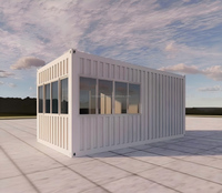 Casa Modular Prefabricada de Paneles Sándwich con Fachada de Vidrio Completa y Gran Terraza en el Techo, Diseño Moderno, 20 pies/40 pies