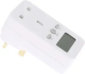 UK Plug-In ดิจิตอล LCD Energy Monitor มิเตอร์ไฟฟ้าการตรวจสอบการใช้งานไฟฟ้าซ็อกเก็ตตรวจสอบ