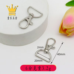 Porte-clés mousqueton en alliage de zinc, 1 pouce, forme irrégulière, résistant à l'usure, pour sacs, accessoire de sac pour hommes et femmes - Product Image 4