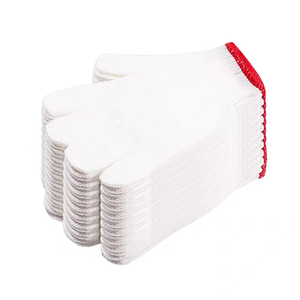 Индивидуальные хлопковые вязаные защитные перчатки 500 г, 7 класс вязки, дышащие рабочие перчатки для строительства и склада, с возможностью нанесения логотипа OEM - Product Image 4