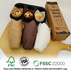 Vendita calda Eco Friendly naturale tulipano Cupcake fodere per cottura tazze da forno <span class=keywords><strong>carta</strong></span> tulipano Muffin fodere Cupcake involucro per il partito - Product Image 4
