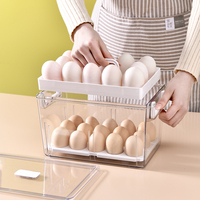 Boîte de rangement de réfrigérateur, Classification réfrigérateur, œufs, fruits et légumes boîte de rangement, conteneurs avec passoire de vidange à grille