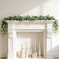 Guirlande artificielle de feuilles d'eucalyptus, fausse vigne d'eucalyptus, décoration pour mariage, fête, Noël, décoration murale pour la maison