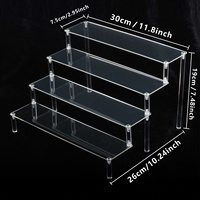 Présentoir à cupcakes en acrylique, 4 niveaux, transparent, à étagères, de qualité alimentaire, durable, pour boulangerie, directement de l'usine
