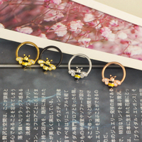 Vente en gros anneaux suptum abeille 8mm 10mm 4 couleurs anneaux de nez cerceau cartilage tragus boucles d'oreilles septum clicker piercing bijoux