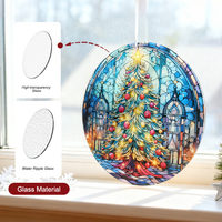Adornos Navideños 2026, Atrapasoles de Vidrio Art Deco con Diseño de Aves, 16 cm, Redondos, Color Personalizado, Decoración de Vidrio Divertida, Regalos