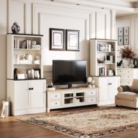 Buffet de cuisine moderne de luxe en bois blanc avec double tiroir coulissant pour épices, modulaire et durable, pour cuisine et salle à manger