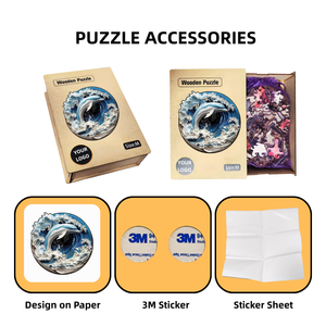 Rompecabezas de Madera Personalizado con Forma de Zorro y Apellido Familiar, Rompecabezas de Madera Encajable para Celebraciones de Nueva Casa - Product Image 1