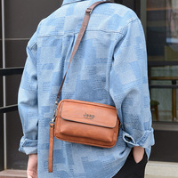 Koreanische Sportliche Casual Designer Luxus Kleine Quadratische Herren PU-Leder Schulter Messenger Crossbody Handtasche Sommer Knopfverschluss