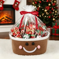 Fournitures d'emballage cadeau, paniers cadeaux de Noël, paniers de rangement vides pour les fêtes, design amusant avec un bonhomme de neige
