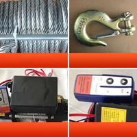 Motor Winch Listrik Baja 12V 24V 4500 Lbs dengan Tali Kawat Baja untuk Penggunaan Mobil & Kapal, Kontrol Jarak Jauh, Motor 1400W