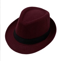 Chapeau Fedora en feutre de polyester à la mode avec chapeau Panama de style jazz noir à large bord pour tenue décontractée applicable pour le printemps automne hiver
