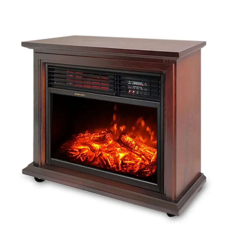 Freestanding Portable 3d flamme holz Infrared quarz Freestanding ELECTRIC HEATER kamin