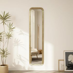 PARISLOFT Espejo de cuerpo entero con marco de metal de 57.3 x 14.1 pulgadas, espejo de pie de estilo vintage para dormitorio o vestidor - Product Image 4