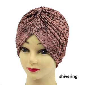 Casquette de <span class=keywords><strong>chimiothérapie</strong></span> femmes musulmanes bas chapeau Bandanas plissé impression Turban été couvre-chef écharpe - Product Image 5
